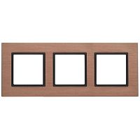 Рамка 3-м 14-5203-14 металл Elegance медь+антрацит ЭРА Б0034556