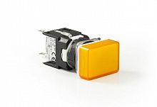 Арматура сигнальная 16мм прямоугольная 12-24 AC/DC желт. EMAS D080DXS