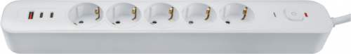 Фильтр сетевой 5х5м с заземл. 16А IP20 95 683 NSP-USB-05-500-ESC-3x1-PD20W + USB type-A + 2хUSB type-C с выкл. бел. NAVIGATOR 95683 фото 2