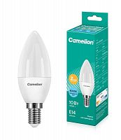 Лампа светодиодная LED10-C35/845/E14 10Вт свеча матовая 4500К бел. E14 150-265В Camelion 13561