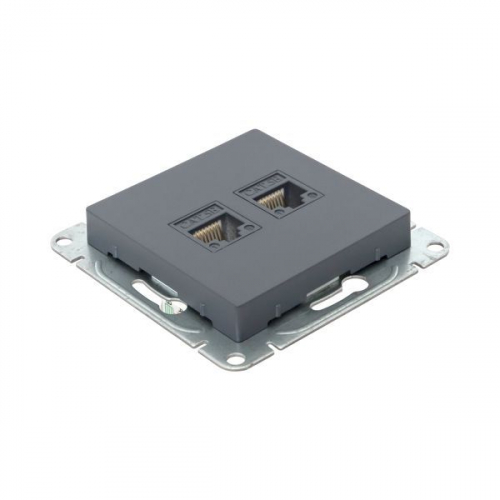 Розетка компьютерная 2-м СП Эпика RJ45 кат.5 механизм графит EKF UP1-SOG-2RJ45-5 фото 6 Розетка компьютерная 2-м СП Эпика RJ45 кат.5 механизм графит EKF UP1-SOG-2RJ45-5 фото 6