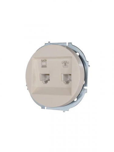 Розетка компьютерная + телефонная OSEN RJ45 кат.6 + RJ11 с модулем механизм сл. кость LEZARD 743-9088-144 фото 2