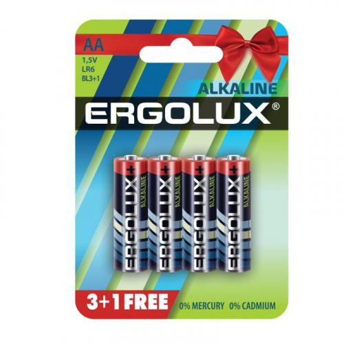 Элемент питания алкалиновый AA/LR6 1.5В Alkaline BL 3+1(FREE) (уп.4шт) Ergolux 12866 Элемент питания алкалиновый AA/LR6 1.5В Alkaline BL 3+1(FREE) (уп.4шт) Ergolux 12866