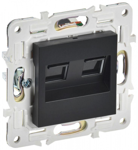 Розетка компьютерная двойн. RJ45 кат.5E SKANDY SK-K03Bl черн. IEK SK-K20-1-K02 Розетка компьютерная двойн. RJ45 кат.5E SKANDY SK-K03Bl черн. IEK SK-K20-1-K02