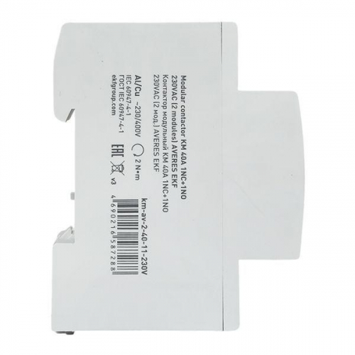 Контактор модульный КМ 40А 1NC+1NO 230В AC (2 мод.) AVERES EKF km-av-2-40-11-230V фото 4 Контактор модульный КМ 40А 1NC+1NO 230В AC (2 мод.) AVERES EKF km-av-2-40-11-230V фото 4