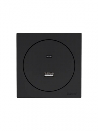 Розетка 1-м СП OSEN TC+ USB разъем механизм черн. бархат LEZARD 743-4288-192TC фото 3