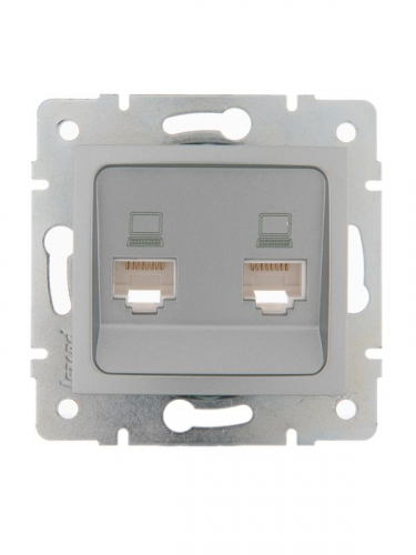 Розетка компьютерная + телефонная 2-м СП Karina RJ45 + RJ11 механизм матов. серебр. LEZARD 707-4388-143 Розетка компьютерная + телефонная 2-м СП Karina RJ45 + RJ11 механизм матов. серебр. LEZARD 707-4388-143