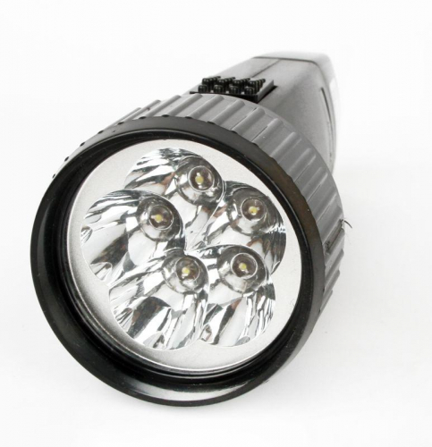 Фонарь аккумуляторный LED3859 5 LED 220В аккум. SLA пластик. черн. (кор.) Ultraflash 14020 фото 4