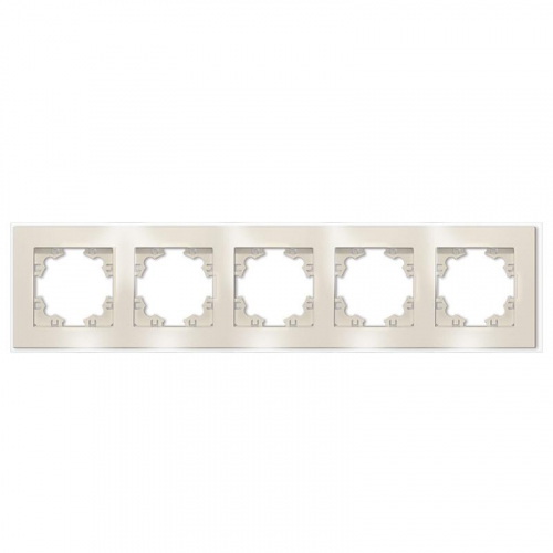 Рамка 5-м Афина стеклянная сл. кость (ivory) UNIVersal 2276