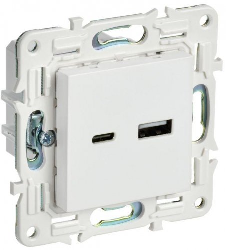 Розетка USB A+C 18Вт SKANDY SK-R13W арктич. бел. IEK SK-U22-018-K01 Розетка USB A+C 18Вт SKANDY SK-R13W арктич. бел. IEK SK-U22-018-K01