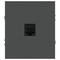 Розетка информационная 1-м СП Arktik RJ45 16А IP20 250В графит Эра Б0070479