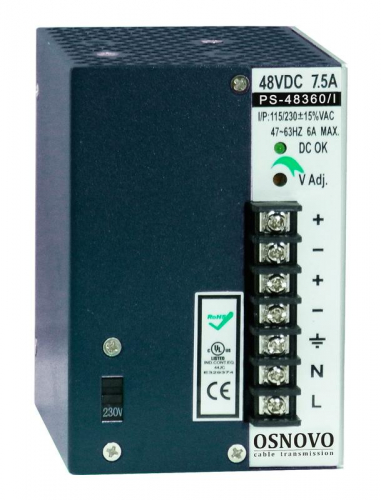 Блок питания промышленный PS-48360/I 7.5А OSNOVO 11178 Блок питания промышленный PS-48360/I 7.5А OSNOVO 11178