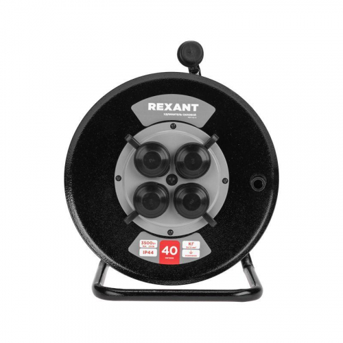 Удлинитель на метал. катушке 4х40 с заземл. IP44 КГ 3х1.5 c защ. крышкой Rexant 13-5012 фото 3