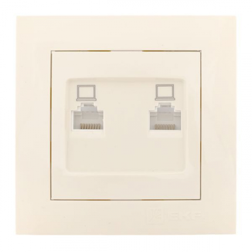 Розетка компьютерная 2-м СП Валенсия RJ45 крем. PROxima EKF EWK02-035-20