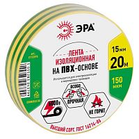 Изолента ПВХ 15ммх20м желт./зел. ET1520YG Эра C0036548