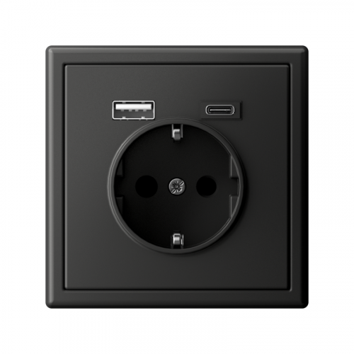 Розетка ArtGallery 16А с 2-мя заряд. устройствами USB A+C 5В/2.4А/3А 2х5В/1.5А механизм базальт SE GAL001432 фото 3 Розетка ArtGallery 16А с 2-мя заряд. устройствами USB A+C 5В/2.4А/3А 2х5В/1.5А механизм базальт SE GAL001432 фото 3