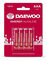 Элемент питания алкалиновый AAA/LR03 1.5В Energy Alkaline 2021 BL-4 (уп.4шт) DAEWOO 5029903