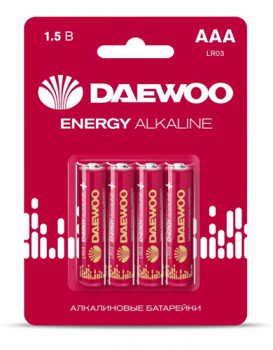 Элемент питания алкалиновый AAA/LR03 1.5В Energy Alkaline 2021 BL-4 (уп.4шт) DAEWOO 5029903 Элемент питания алкалиновый AAA/LR03 1.5В Energy Alkaline 2021 BL-4 (уп.4шт) DAEWOO 5029903