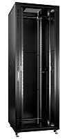 Шкаф монтажный телекоммуникационный напольный SH-05C-47U80/80-BK 19дюйм для распред. и серверн. оборудования 47U 800х800х2277мм передн. стеклян. и задн. сплошн. метал. двери ручка с замком черн. (RAL 9004) Cabeus 8579c