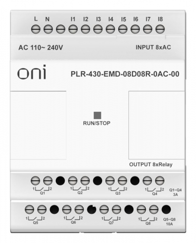 Модуль расширения входов выходов ПЛК 430 8 DI 8 RO 220В AC ONI PLR-430-EMD-08D08R-0AC-00 фото 2