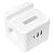 Удлинитель "Куб" 2х1.3м USB + 2Type C с быстрой зарядкой подставкой под телефон и ночником 1кв.мм EKF UBA-CUB-2-FC