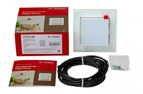 Терморегулятор Clever с Wi-Fi с комбинацией датчиков 16А бел. Ридан 21RT0108R фото 3