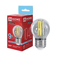 Лампа светодиодная LED-ШАР-deco 9Вт шар прозрачная 6500К E27 1040лм 230В IN HOME 4690612067049