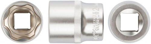 Головка шестигранная CrV 1/2дюйм 24мм FIT 62054 Головка шестигранная CrV 1/2дюйм 24мм FIT 62054