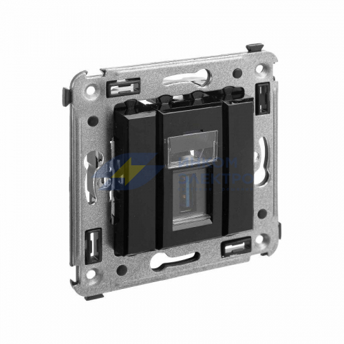 Розетка USB 3.0 1-м СП тип А-А &amp;amp;amp;quot;Avanti&amp;amp;amp;quot; &amp;amp;amp;quot;Черный квадрат&amp;amp;amp;quot; DKC 4402303 фото 2