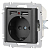 Розетка 1-м СП Accent 6-410-07 16А IP20 250В P+E Schuko + 2хUSB защ. шторки графит Intro Б0063702