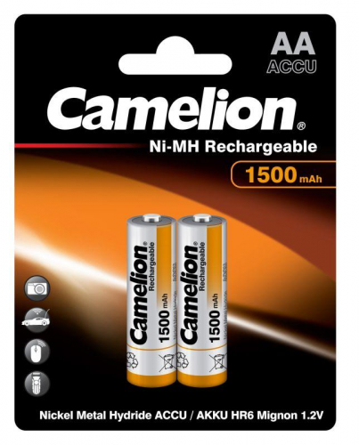 Аккумулятор AA/R6 1500мА.ч NI-MN BP-2 металлик (блист.2шт) Camelion 3510 фото 3