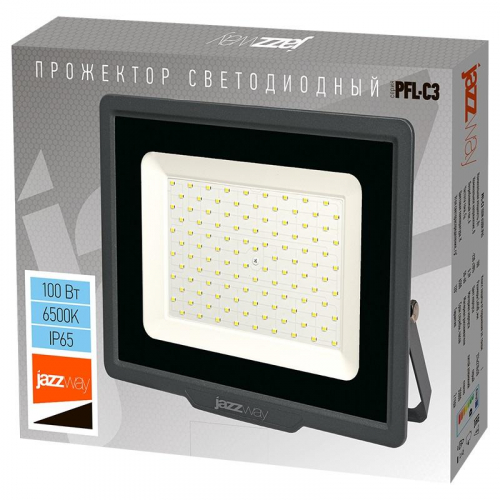 Прожектор светодиодный PFL-C3 100Вт 6500К IP65 ДО закален. прозр. стекло JazzWay 5023628A фото 5