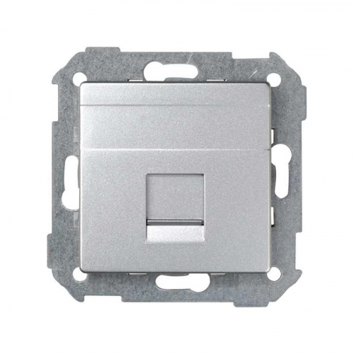 Адаптер на 1 RJ45 коннектор Simon82 защ. шторки матов. алюм. Simon 82005-93