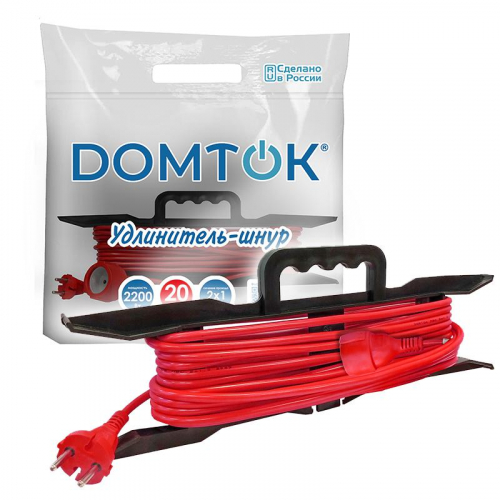 Удлинитель-шнур на рамке 1х20м без заземл. 10А IP20 2.2кВт ПВС 2х1 DOMTOK 2474 фото 4 Удлинитель-шнур на рамке 1х20м без заземл. 10А IP20 2.2кВт ПВС 2х1 DOMTOK 2474 фото 4