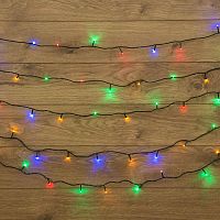 Гирлянда светодиодная "Твинкл Лайт" 4м 25LED мультиколор 4.8Вт 220-240В IP20 с контроллером 8 режимов провод ПВХ темн. зел. Neon-Night 303-019