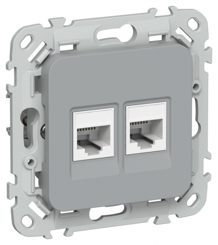 Розетка компьютерная 2-м СП FLITE РК5е-2-0-ФлС RJ45 кат.5E UTP механизм сер. IEK FI-K22-1-K03 Розетка компьютерная 2-м СП FLITE РК5е-2-0-ФлС RJ45 кат.5E UTP механизм сер. IEK FI-K22-1-K03