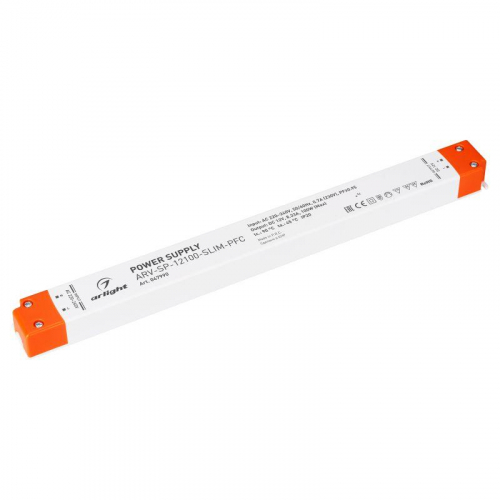 Блок питания ARV-SP-12100-SLIM-PFC 12В 8.33А 100Вт IP20 пластик Arlight 047990 Блок питания ARV-SP-12100-SLIM-PFC 12В 8.33А 100Вт IP20 пластик Arlight 047990