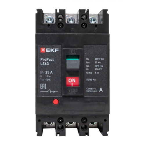 Выключатель автоматический 3п 25А 15кА LS63 ProPact EKF mccb-63-15-3-25-ls фото 5 Выключатель автоматический 3п 25А 15кА LS63 ProPact EKF mccb-63-15-3-25-ls фото 5
