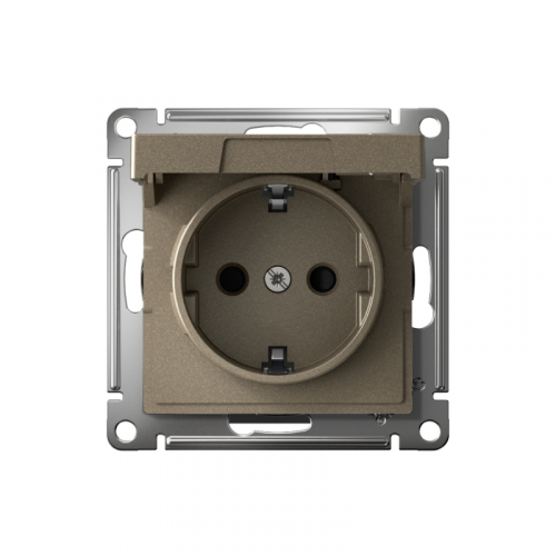 Розетка AtlasDesign 16А IP20 с заземл. защ. шторки с крышкой быстрозажим. клем. механизм шампань SE ATN000546S фото 2