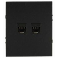Розетка информационная 2-м СП Arktik RJ45 16А IP20 250В антрацит Эра Б0070488