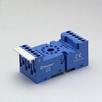 Розетка с винт. клеммами (с зажимной клетью) для реле 60.12 таймера 88.12 модули 86.00 86.30 99.02 в комплекте металлич. клипса 090.33 син. FINDER 9002SMA