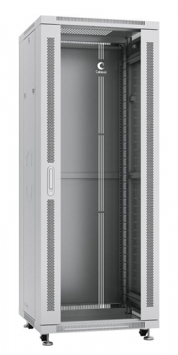 Шкаф монтажный телекоммуникационный напольный SH-05C-32U60/80 19дюйм для распред. и серверн. оборудования 32U 600х800х1610мм передн. стеклян. и задн. сплошн. метал. двери ручка с замком сер. (RAL 7035) Cabeus 7051c Шкаф монтажный телекоммуникационный напольный SH-05C-32U60/80 19дюйм для распред. и серверн. оборудования 32U 600х800х1610мм передн. стеклян. и задн. сплошн. метал. двери ручка с замком сер. (RAL 7035) Cabeus 7051c