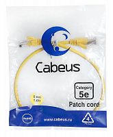 Патч-корд U/UTP кат.5E PC-UTP-RJ45-Cat.5e-0.5m-YL-LSZH 2xRJ45/8p8c неэкранир. LSZH 0.5м желт. Cabeus 9496c