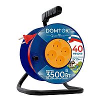 Удлинитель на катушке 4х40м без заземл. 16А IP20 3.5кВт ПВС 2х1.5 DOMTOK 2447