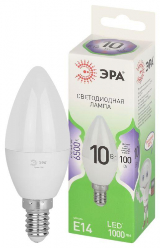 Лампа светодиодная GREEN LINE B35-10W-865-E14 GL 10Вт свеча 6500К свет холод. E14 Эра Б0067095 Лампа светодиодная GREEN LINE B35-10W-865-E14 GL 10Вт свеча 6500К свет холод. E14 Эра Б0067095