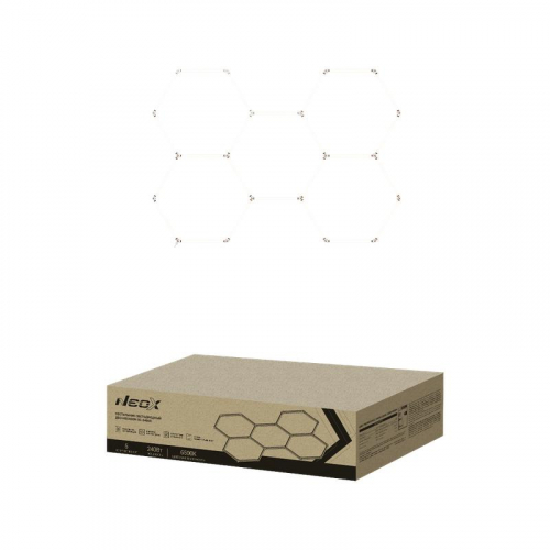 Светильник светодиодный ДБО-HEXAGON 5С-24065 240Вт 6500К 230В 1628х2380мм 5 сот 0.5м шнур с вилкой NEOX 4690612066622 Светильник светодиодный ДБО-HEXAGON 5С-24065 240Вт 6500К 230В 1628х2380мм 5 сот 0.5м шнур с вилкой NEOX 4690612066622