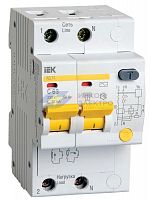 Выключатель автоматический дифференциального тока 2п C 63А 30мА тип AC 4.5кА АД-12 IEK MAD10-2-063-C-030
