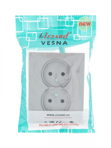 Розетка 2-м СП VESNA без заземл. ПБТ платина LEZARD 742-3500-128B фото 5 Розетка 2-м СП VESNA без заземл. ПБТ платина LEZARD 742-3500-128B фото 5