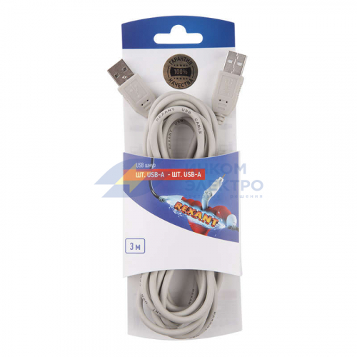 Шнур штекер USB-А - штекер USB-A 3м блист. Rexant 06-3153 Шнур штекер USB-А - штекер USB-A 3м блист. Rexant 06-3153