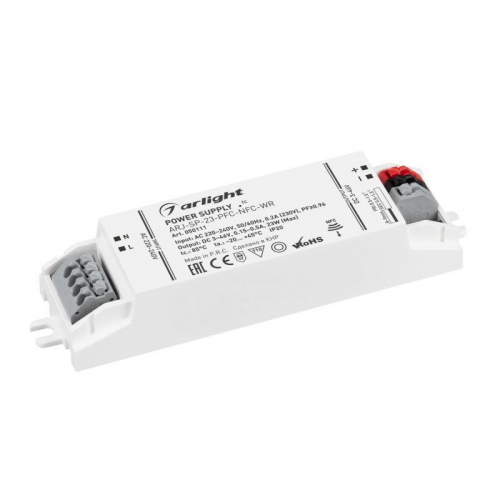 Блок питания ARJ-SP-23-PFC-NFC-WR 23Вт 3-46В 0.15-0.5А IP20 пластик Arlight 050111